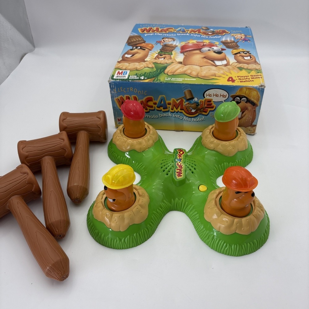 Vintage 2004 Whac A Mole Electronic Game Milton Bradley 40509 Tested Works